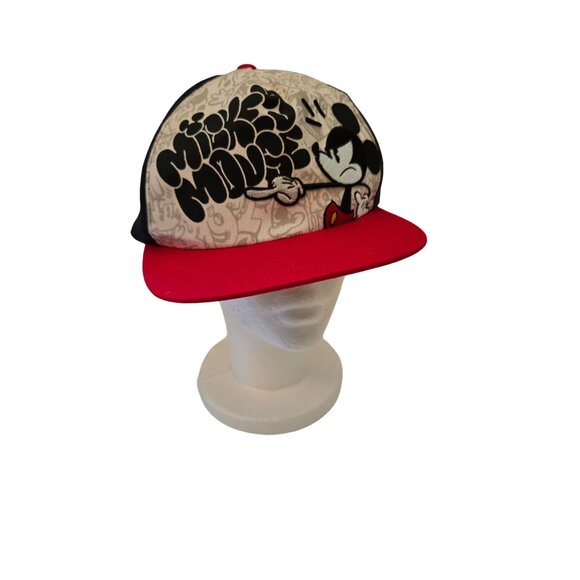 Mickey Mouse Cap Snap Back Red Graffiti Hip Hop Skater Cartoon Disney - Picture 2 of 4